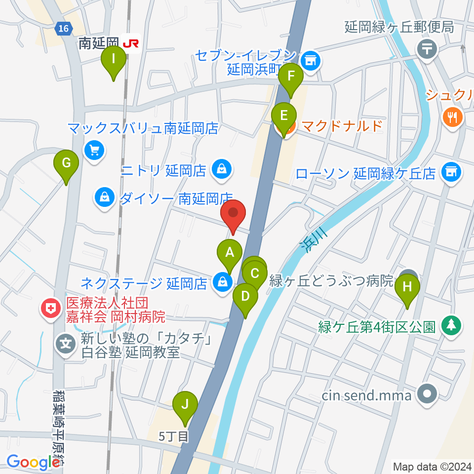 カジオンスタジオ 音楽教室周辺のファミレス・ファーストフード一覧地図