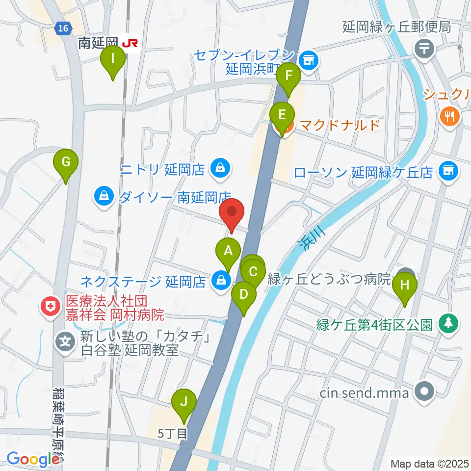 カジオンスタジオ 音楽教室周辺のファミレス・ファーストフード一覧地図