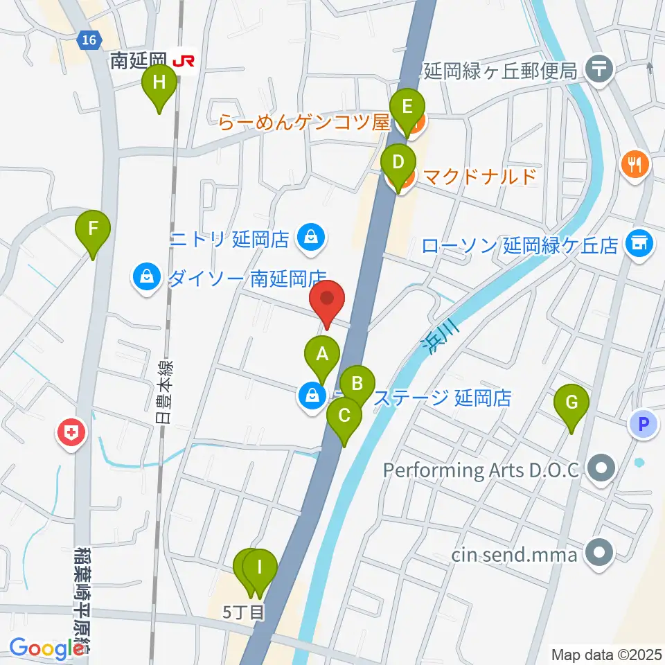 カジオンスタジオ 音楽教室周辺のファミレス・ファーストフード一覧地図