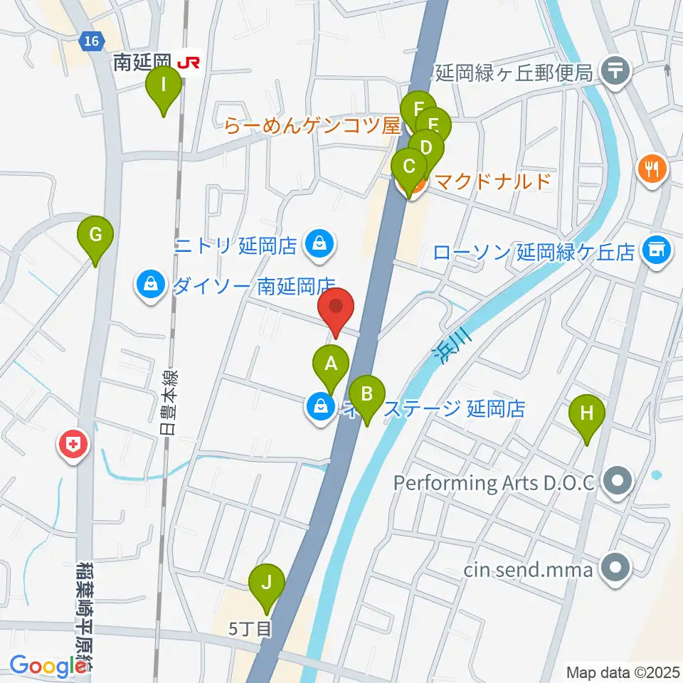 カジオンスタジオ 音楽教室周辺のファミレス・ファーストフード一覧地図