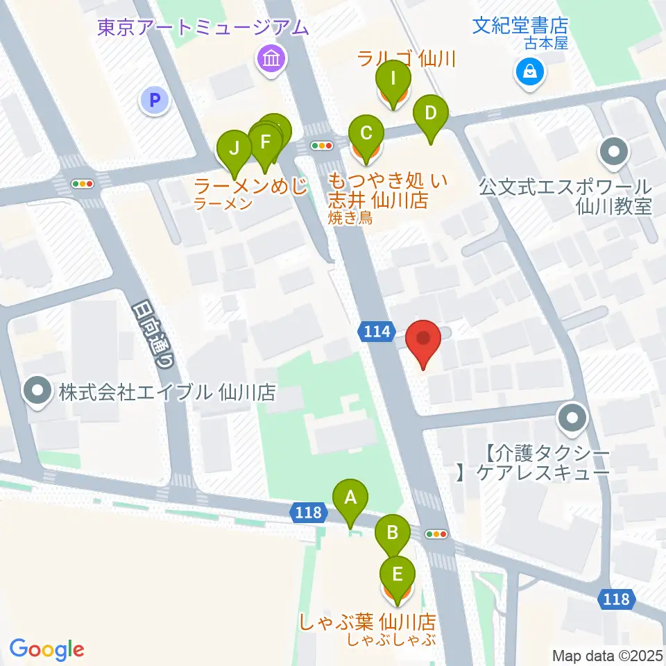 仙川プティレコード周辺のファミレス・ファーストフード一覧地図