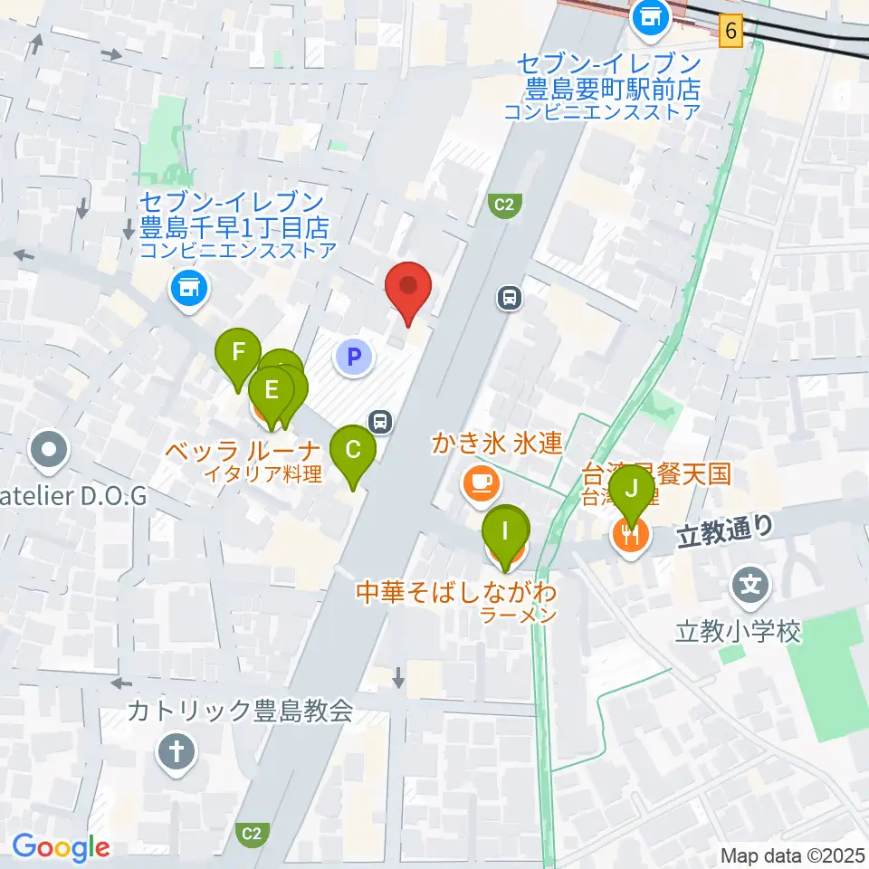 黒坂音楽工房周辺のファミレス・ファーストフード一覧地図