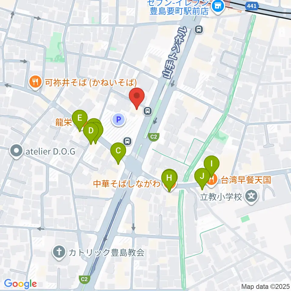 黒坂音楽工房周辺のファミレス・ファーストフード一覧地図