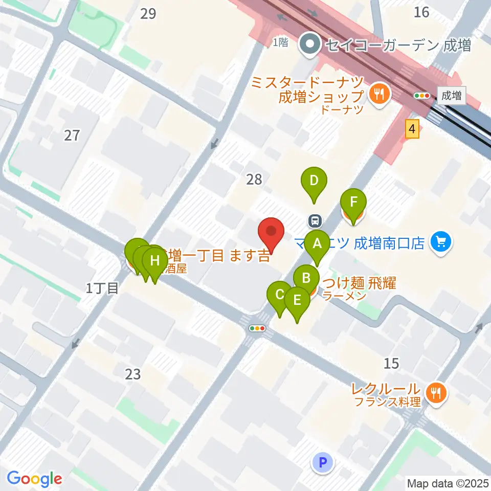 サクライ楽器 成増本店周辺のファミレス・ファーストフード一覧地図