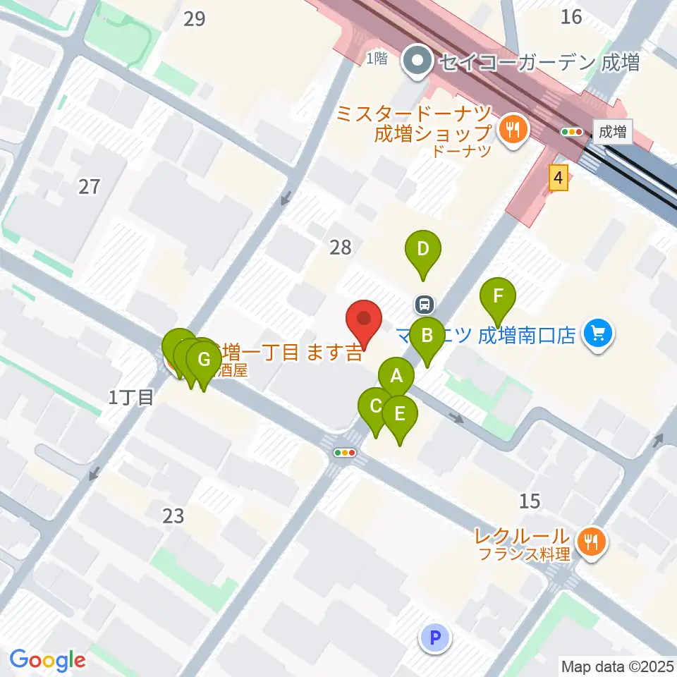 サクライ楽器 成増本店周辺のファミレス・ファーストフード一覧地図