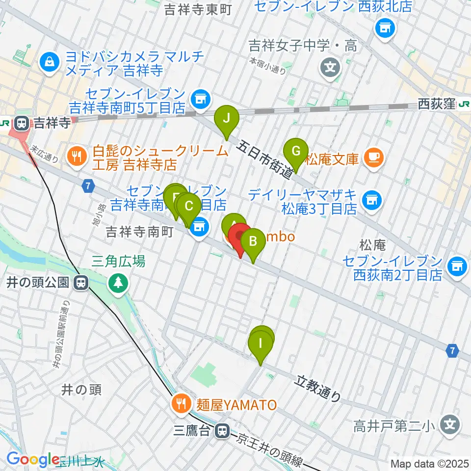 Air GARAGE周辺のファミレス・ファーストフード一覧地図