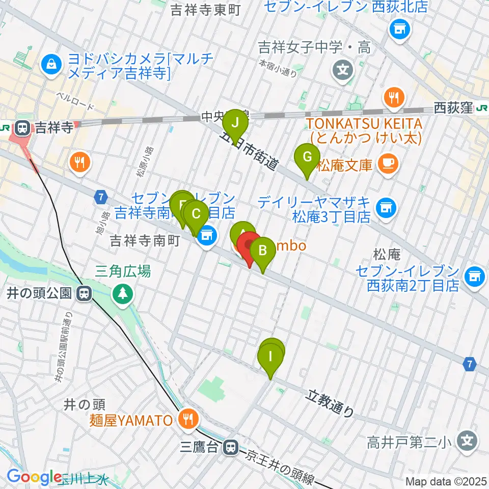 Air GARAGE周辺のファミレス・ファーストフード一覧地図