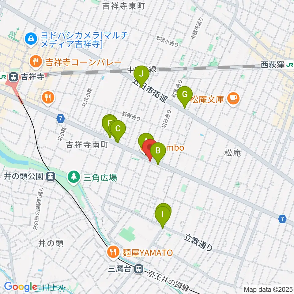 Air GARAGE周辺のファミレス・ファーストフード一覧地図