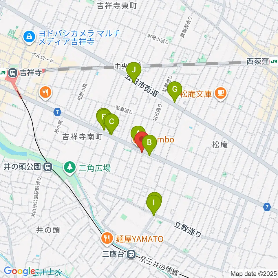 Air GARAGE周辺のファミレス・ファーストフード一覧地図