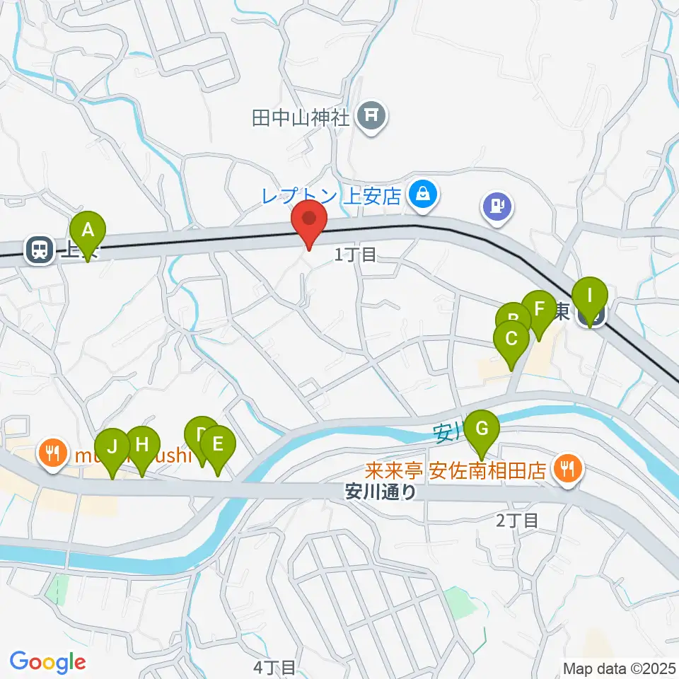 フォレスト楽器広島店周辺のファミレス・ファーストフード一覧地図