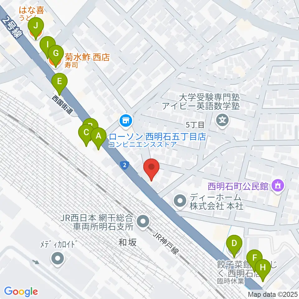 スタジオトライアード周辺のファミレス・ファーストフード一覧地図
