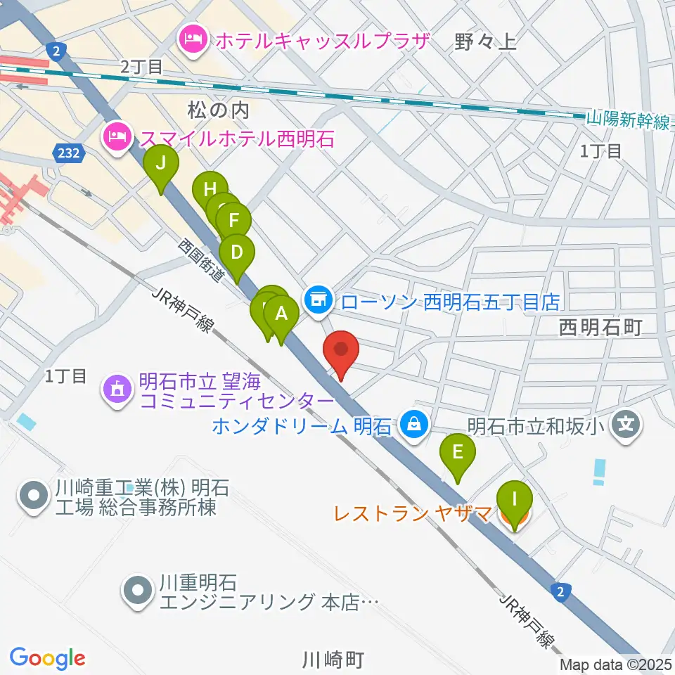 スタジオトライアード周辺のファミレス・ファーストフード一覧地図