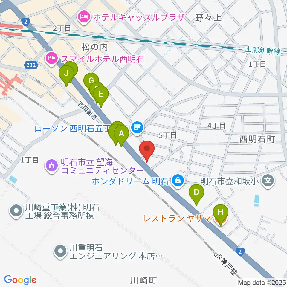 スタジオトライアード周辺のファミレス・ファーストフード一覧地図