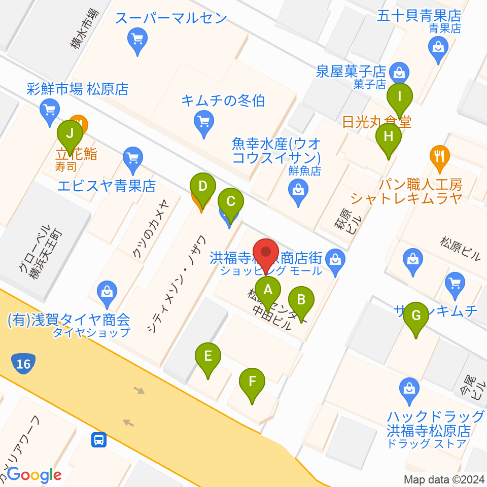 スタジオOUT of DATE周辺のファミレス・ファーストフード一覧地図