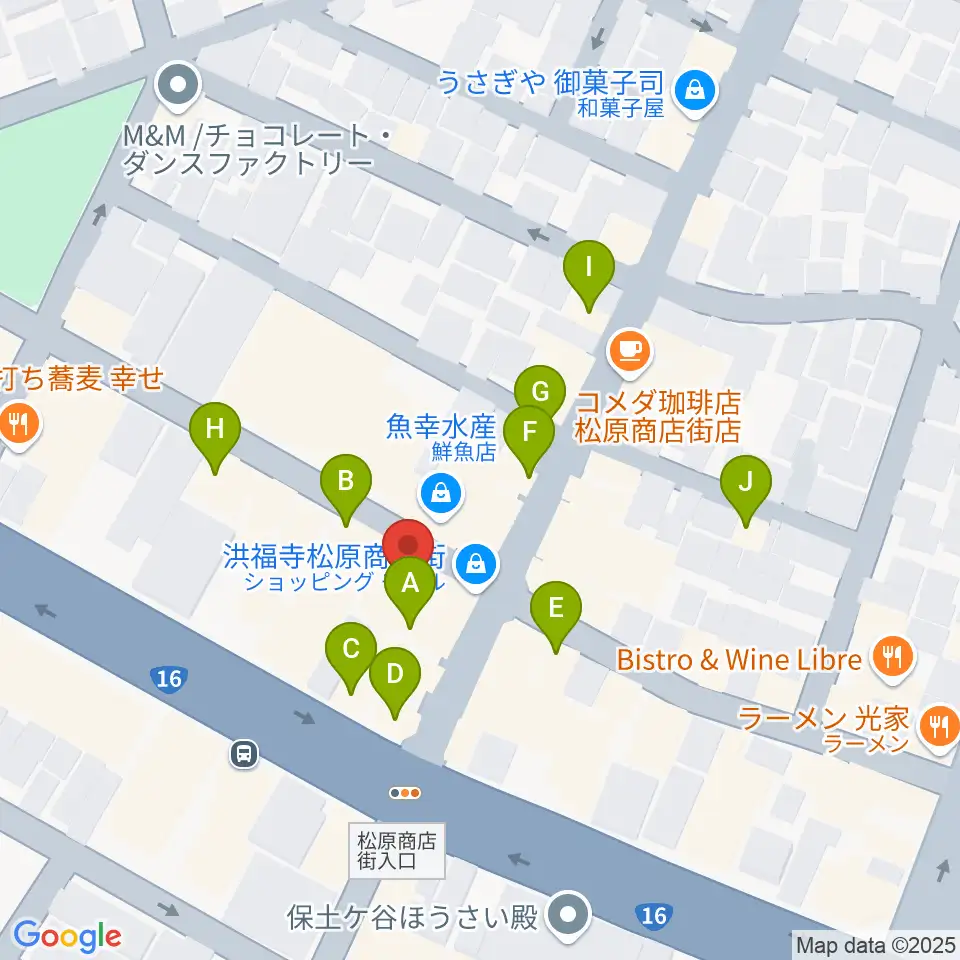 スタジオOUT of DATE周辺のファミレス・ファーストフード一覧地図