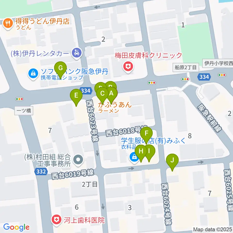 とらいする周辺のファミレス・ファーストフード一覧地図