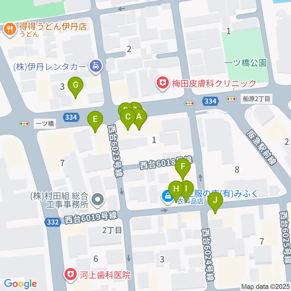 とらいする周辺のファミレス・ファーストフード一覧地図