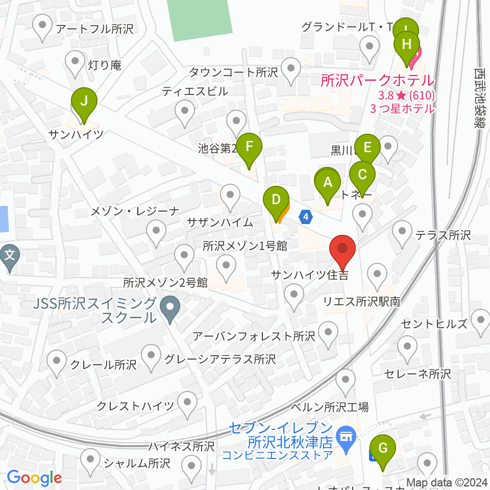 MTミュージック レンタルスタジオ周辺のファミレス・ファーストフード一覧地図