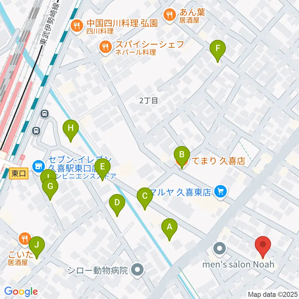 アルプス楽器周辺のファミレス・ファーストフード一覧地図