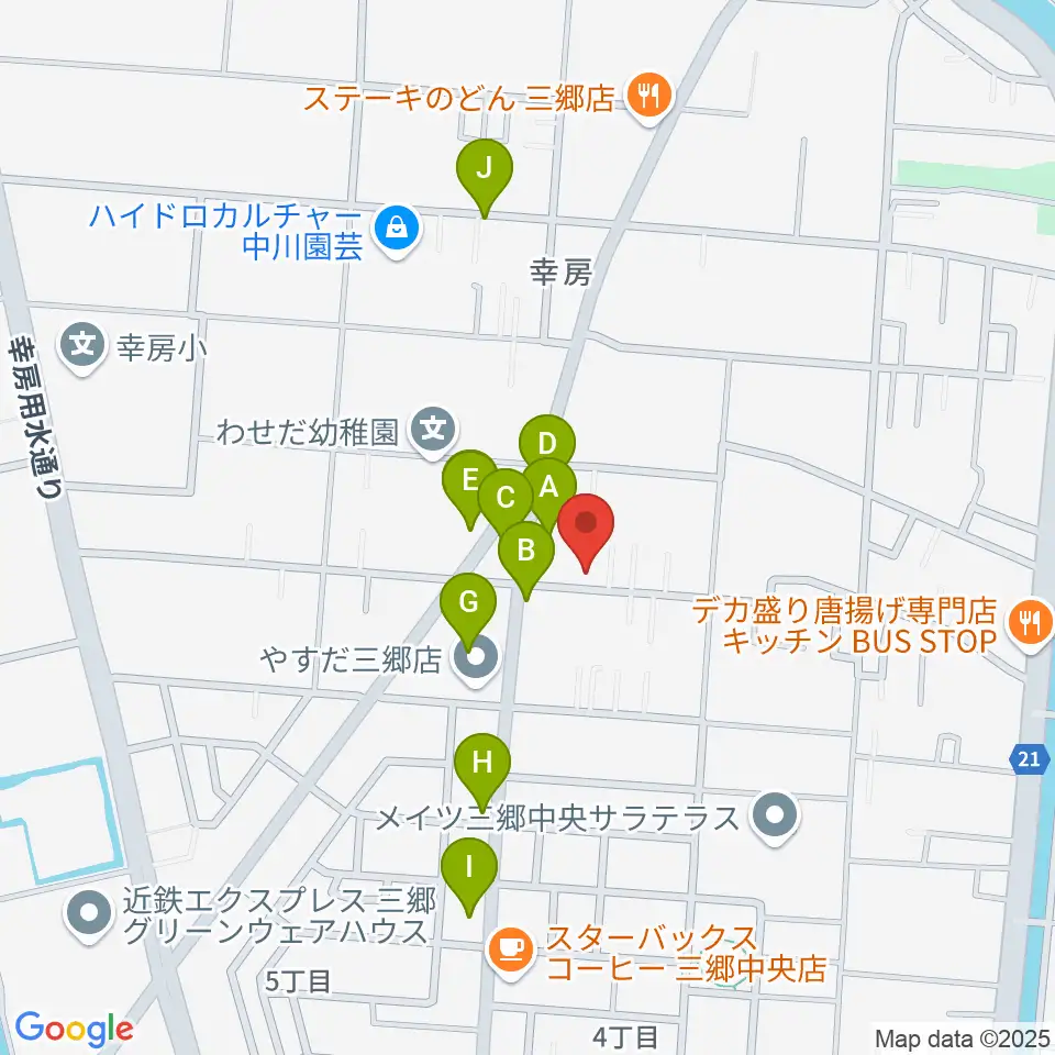 有限会社ピアノフォルテ周辺のファミレス・ファーストフード一覧地図