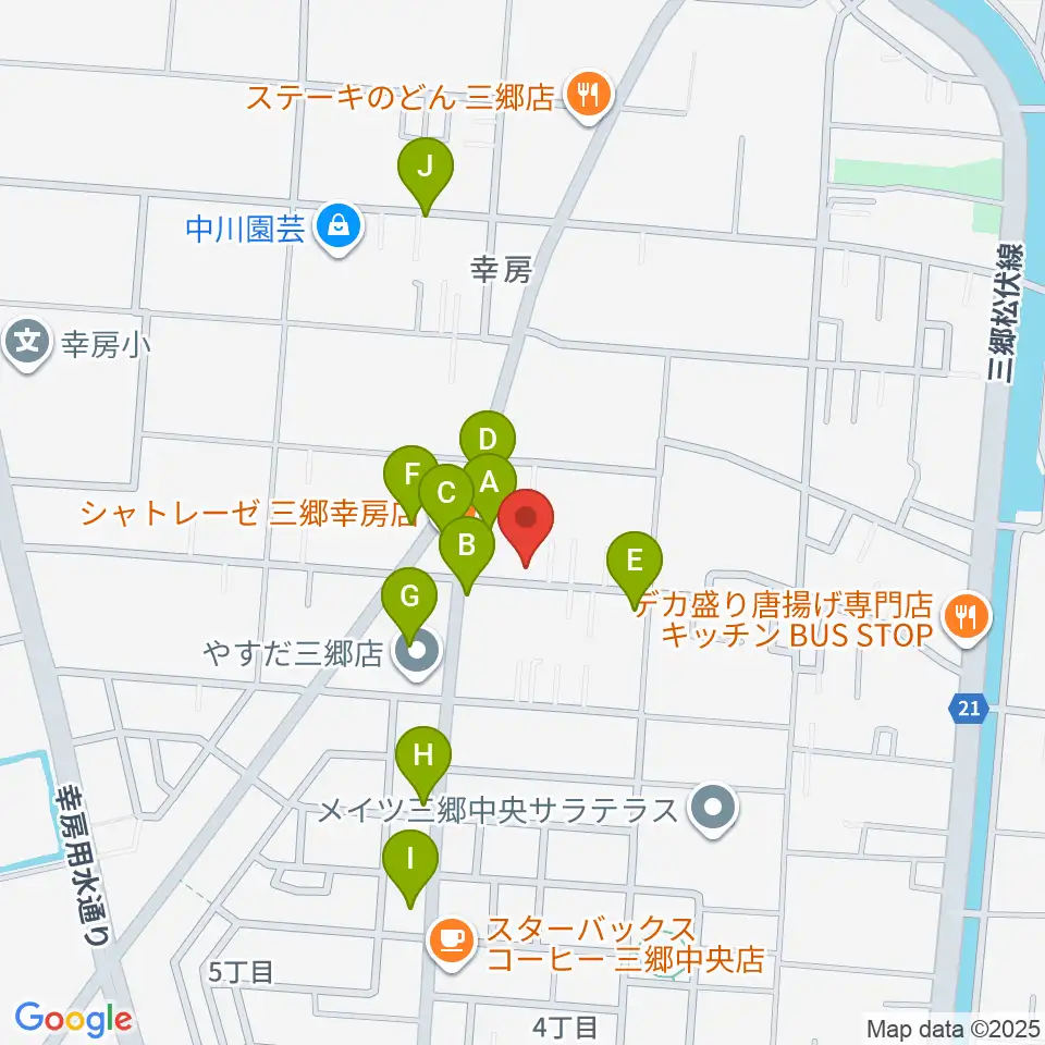 有限会社ピアノフォルテ周辺のファミレス・ファーストフード一覧地図
