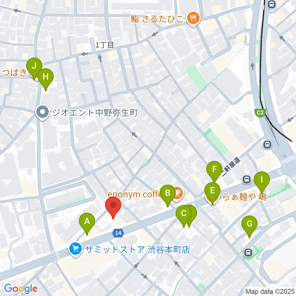 東放学園音響専門学校周辺のファミレス・ファーストフード一覧地図