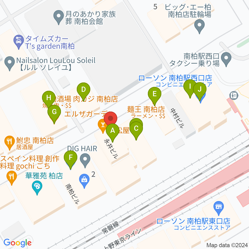 ワールドビーツ周辺のファミレス・ファーストフード一覧地図