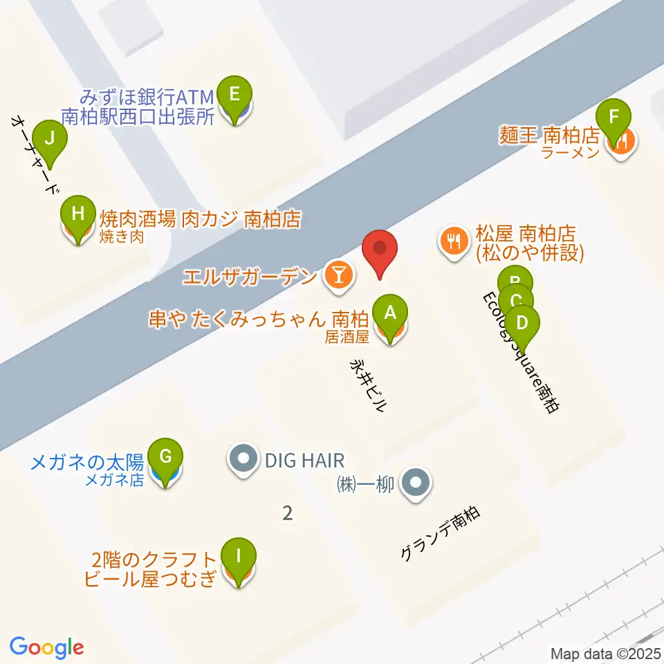ワールドビーツ周辺のファミレス・ファーストフード一覧地図