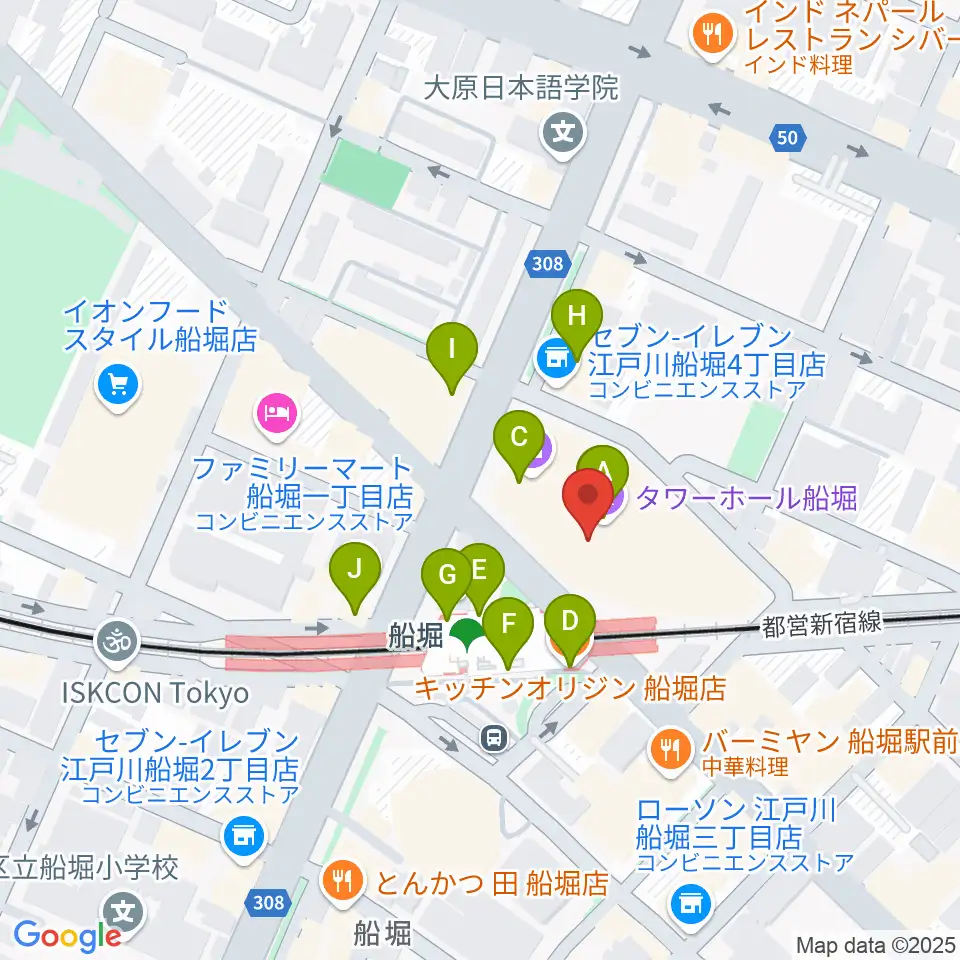 島村楽器 ミュージックサロン船堀周辺のファミレス・ファーストフード一覧地図