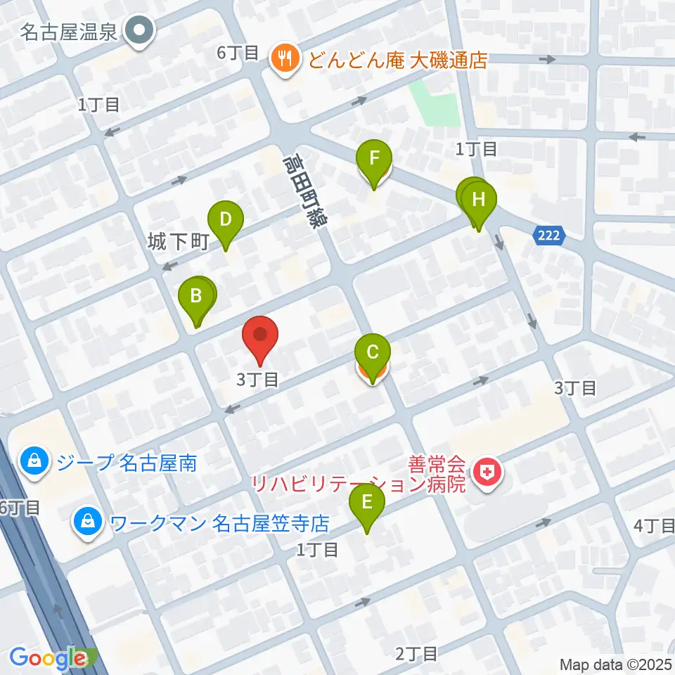 楽器の青ラボ周辺のファミレス・ファーストフード一覧地図