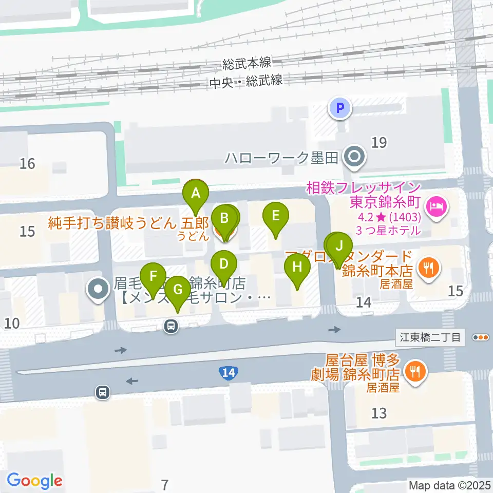 キングトーン音楽教室周辺のファミレス・ファーストフード一覧地図