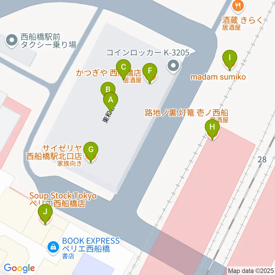 イトウミュージックサロン西船橋周辺のファミレス・ファーストフード一覧地図