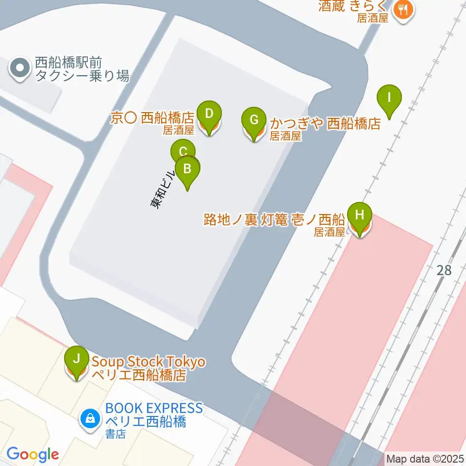 イトウミュージックサロン西船橋周辺のファミレス・ファーストフード一覧地図