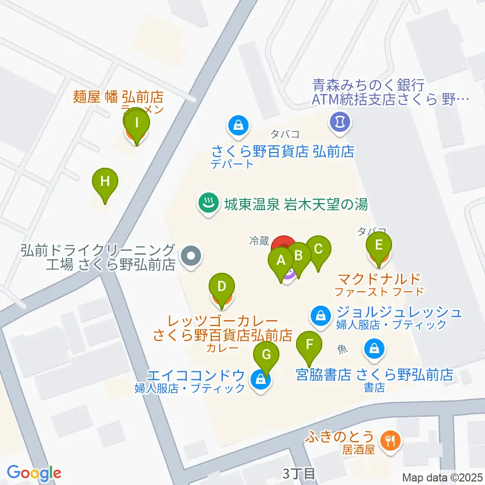 さくらミュージック周辺のファミレス・ファーストフード一覧地図