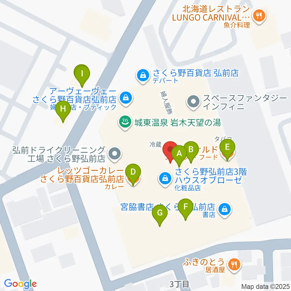 さくらミュージック周辺のファミレス・ファーストフード一覧地図