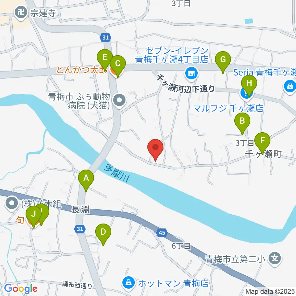 邦声堂周辺のファミレス・ファーストフード一覧地図