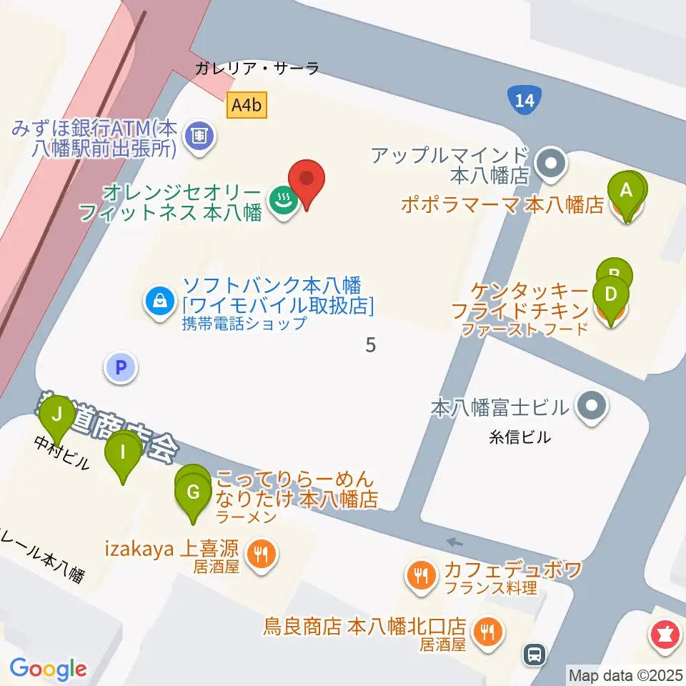 島村楽器 ミュージックサロン本八幡周辺のファミレス・ファーストフード一覧地図