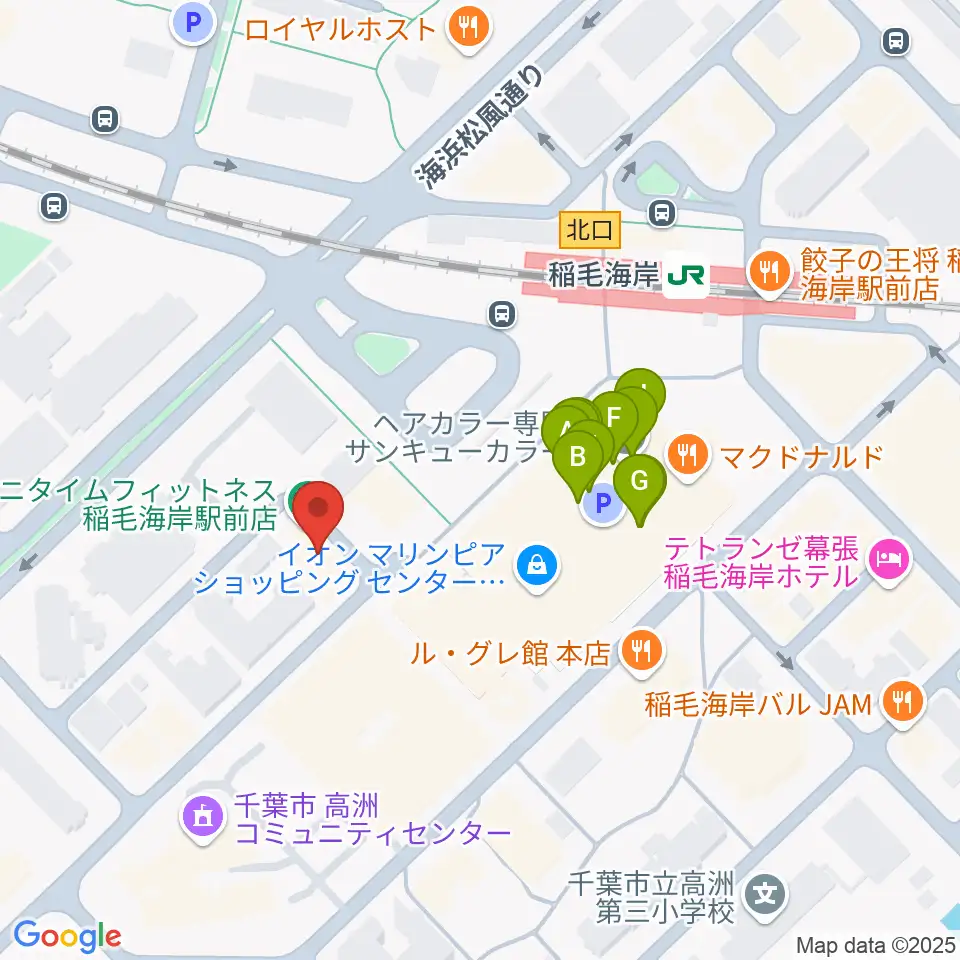 島村楽器 ミュージックサロン稲毛海岸周辺のファミレス・ファーストフード一覧地図