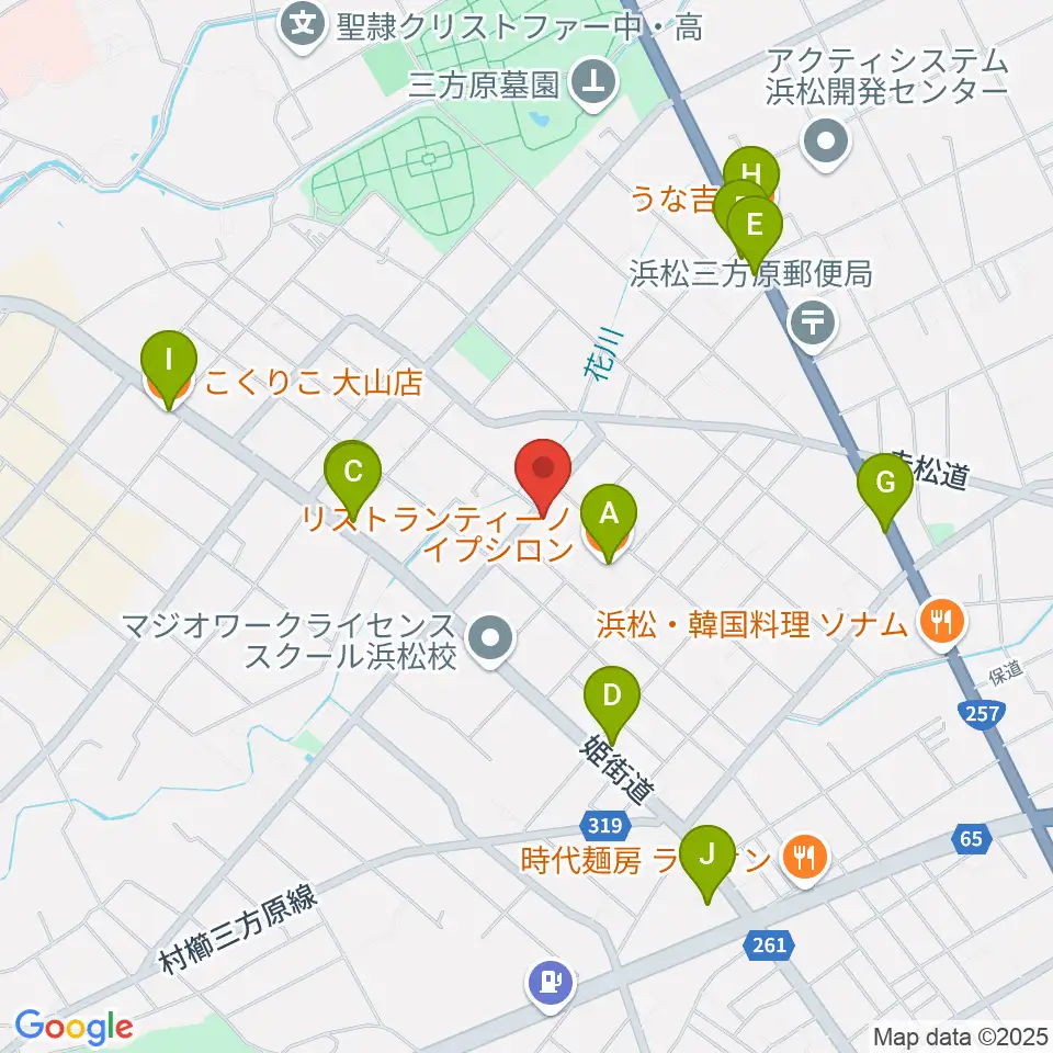 株式会社アサヒピアノ周辺のファミレス・ファーストフード一覧地図