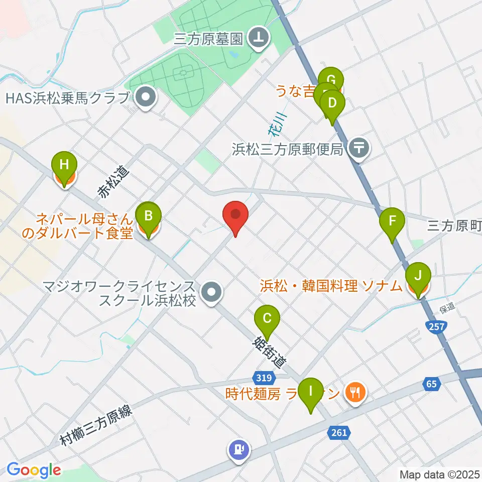 株式会社アサヒピアノ周辺のファミレス・ファーストフード一覧地図
