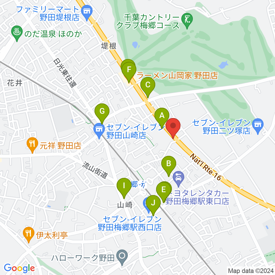 株式会社ピアノプラザ周辺のファミレス・ファーストフード一覧地図