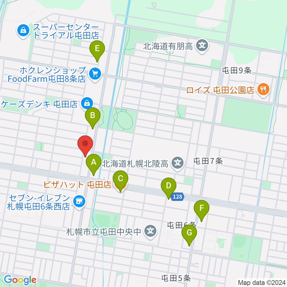 小林雅巳ピアノ調律所周辺のファミレス・ファーストフード一覧地図