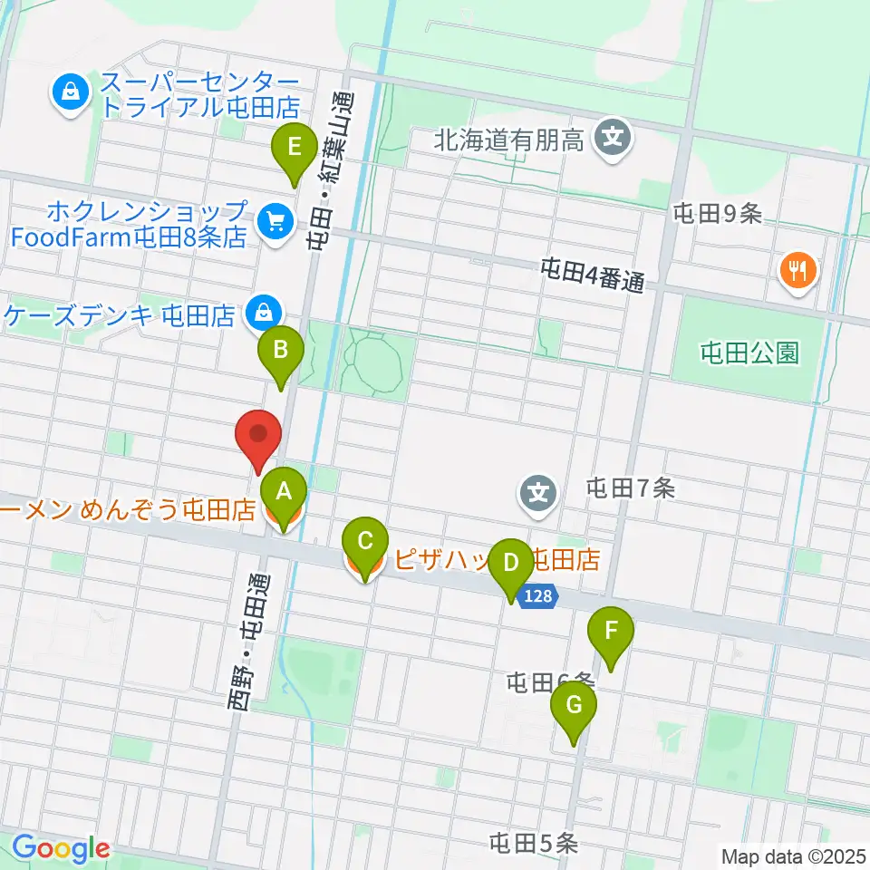 小林雅巳ピアノ調律所周辺のファミレス・ファーストフード一覧地図