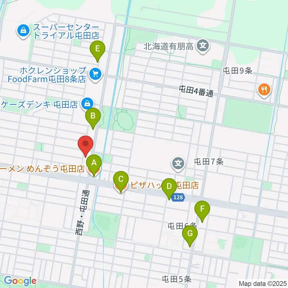 小林雅巳ピアノ調律所周辺のファミレス・ファーストフード一覧地図