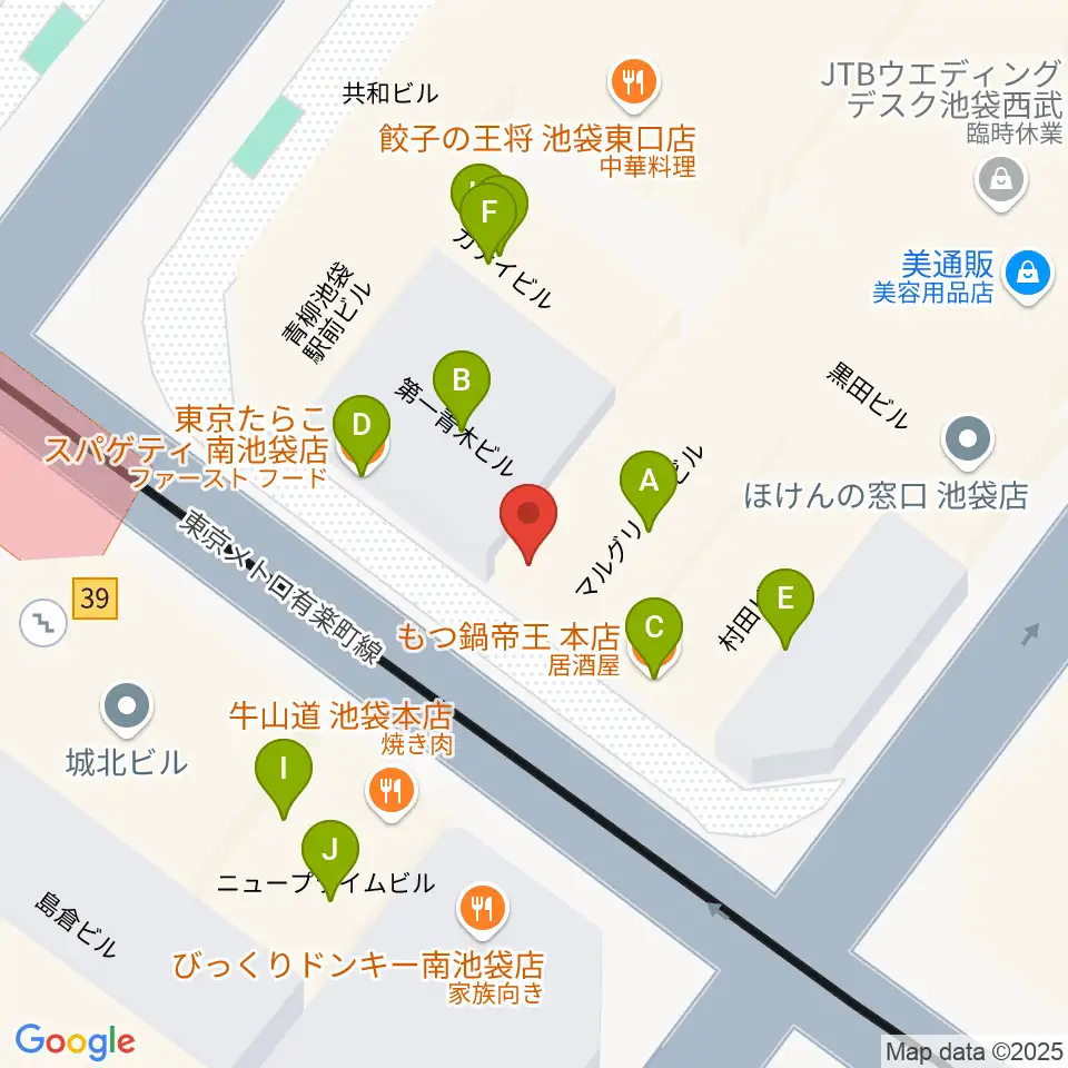 フルート工房三響周辺のファミレス・ファーストフード一覧地図