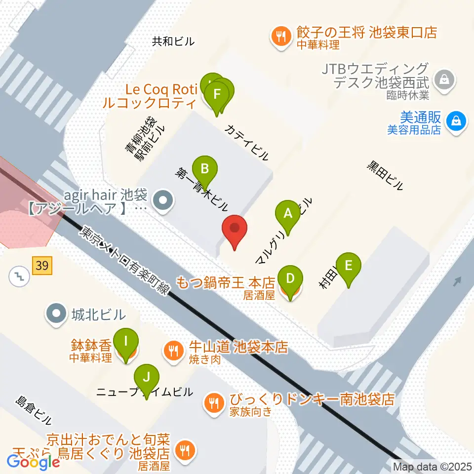 フルート工房三響周辺のファミレス・ファーストフード一覧地図