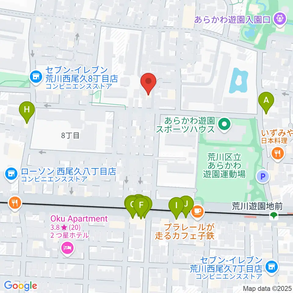 ポップコアスタジオ周辺のファミレス・ファーストフード一覧地図