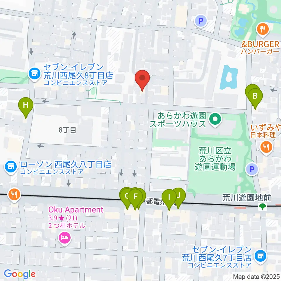 ポップコアスタジオ周辺のファミレス・ファーストフード一覧地図