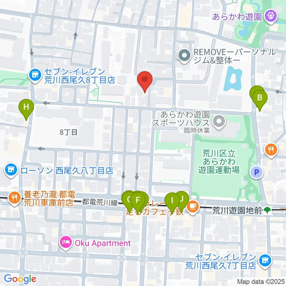 ポップコアスタジオ周辺のファミレス・ファーストフード一覧地図
