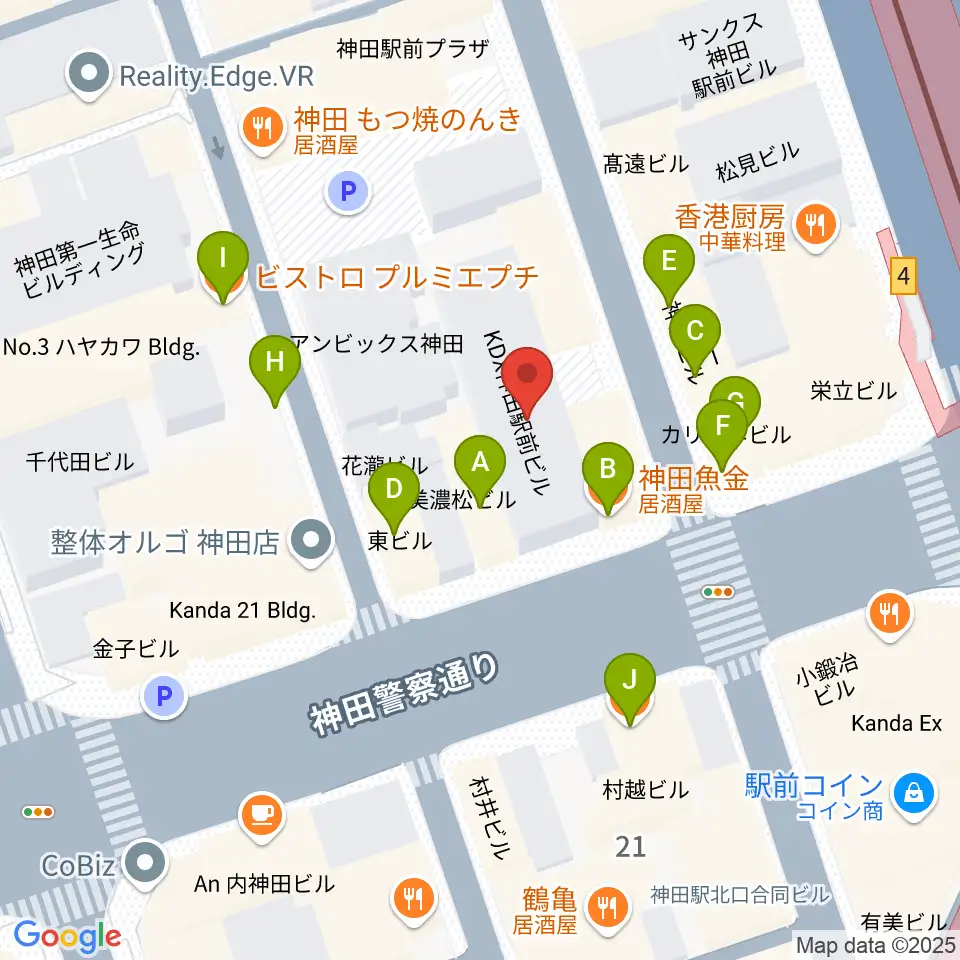 神田商会周辺のファミレス・ファーストフード一覧地図